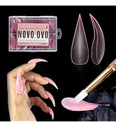 NOVO OVO Curved Stiletto 3D PINK Nail Dual Forms for Poly Gel Extension of Eagle Claw, XL XXL Haw...