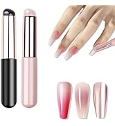 2PCS Silicone Nail Brush, Silicone Ombre Nail Brushes, Reusable Chrome Nail Powder Applicator Bru...