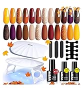 MEFA 19 Pcs Gel Nail Polish Kit with U V Light