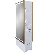 Pibbs Lumina Gold Frame LED Double Sided Station for Two Stylists, (2) Full-Length Professional G...