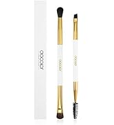 Docolor Duo Eyebrow Brush with Eyeshadow Brushes, 2PCS Professional Angled Eye Brow & Spoolie Bru...