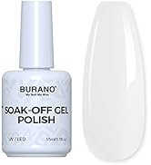 BURANO Gel Nail Polish, White Gel Nail Polish Fall Winter Gel Colors Soak Off UV Led Nail Lamp Ge...