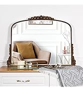 SHYFOY Antique Gold Mirrors for Wall Decor Baroque Scalloped Top, Vintage Wall Mirror Decorative ...