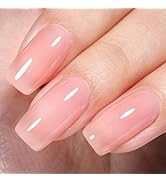 AILLSA Nude Gel Polish Natural Pink Jelly Gel Nail Polish Marshmallow Pink Light Color Translucen...