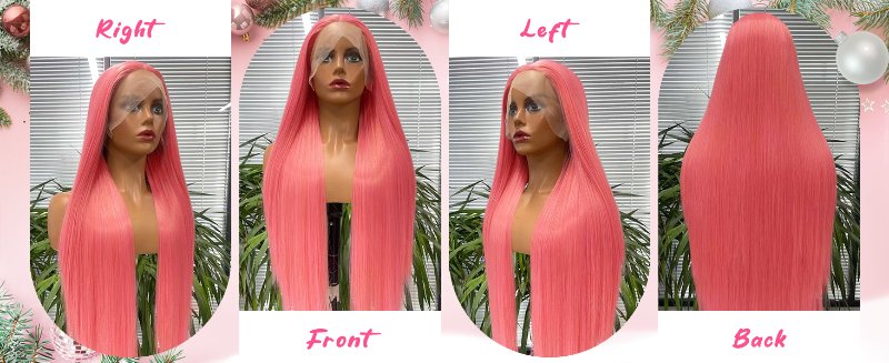 pink wigs human hair for christmas