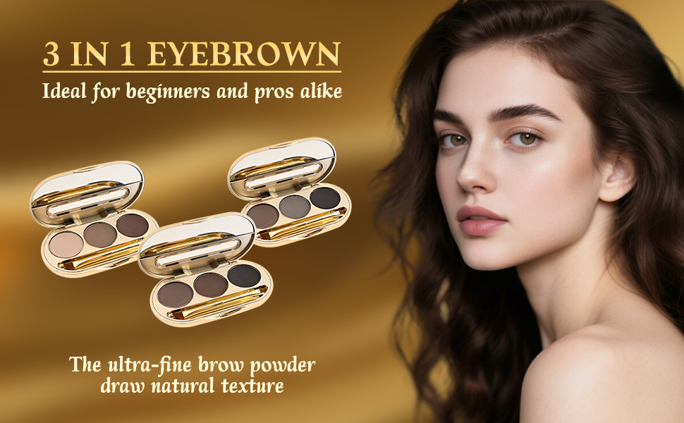 3 COLOR EYEBROWN POWDER KIT