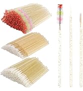 300 PCS Eyelash Extension Supplies Kit, Disposable Micro Swab Brush,Crystal Eyebrow Spoolie Lash ...