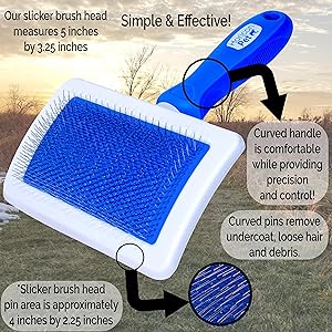 Slicker Brush for all breeds Pomeranian Labrador Lab Alaskan Malamute Cattle Dog Terrier Aussiepom