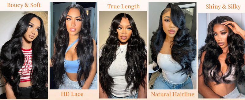 28 Inch Body Wave Lace Front Wigs Human Hair