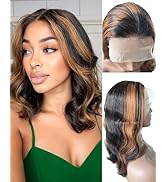 Tealoves Body Wave Bob Wig 180 Density Glueless 13×4 Invisible Lace Front Wigs Human Hair for Wom...