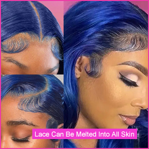 Blue Lace Front Wigs Human Hair Body Wave