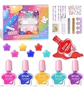 ETYJO Kids Nail Polish Set, Non-Toxic Nail Polish for Toddler, Water-Based Peel-off Quick Drying ...