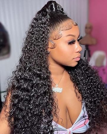 Water Wave Lace Front Wigs Human Hair for Black Woman, 13x4 Water Wave Wig Human Hair