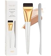 docolor Flat Foundation Brush and Makeup Spatula Set, Thin Liquid Foundation Brushes Dual Edged S...