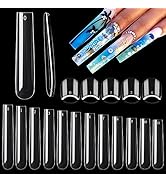 600PCS Square Nail Tips Full Cover, 3XL Clear Nail Tips for Acrylic Nails Professional, XXXL Full...