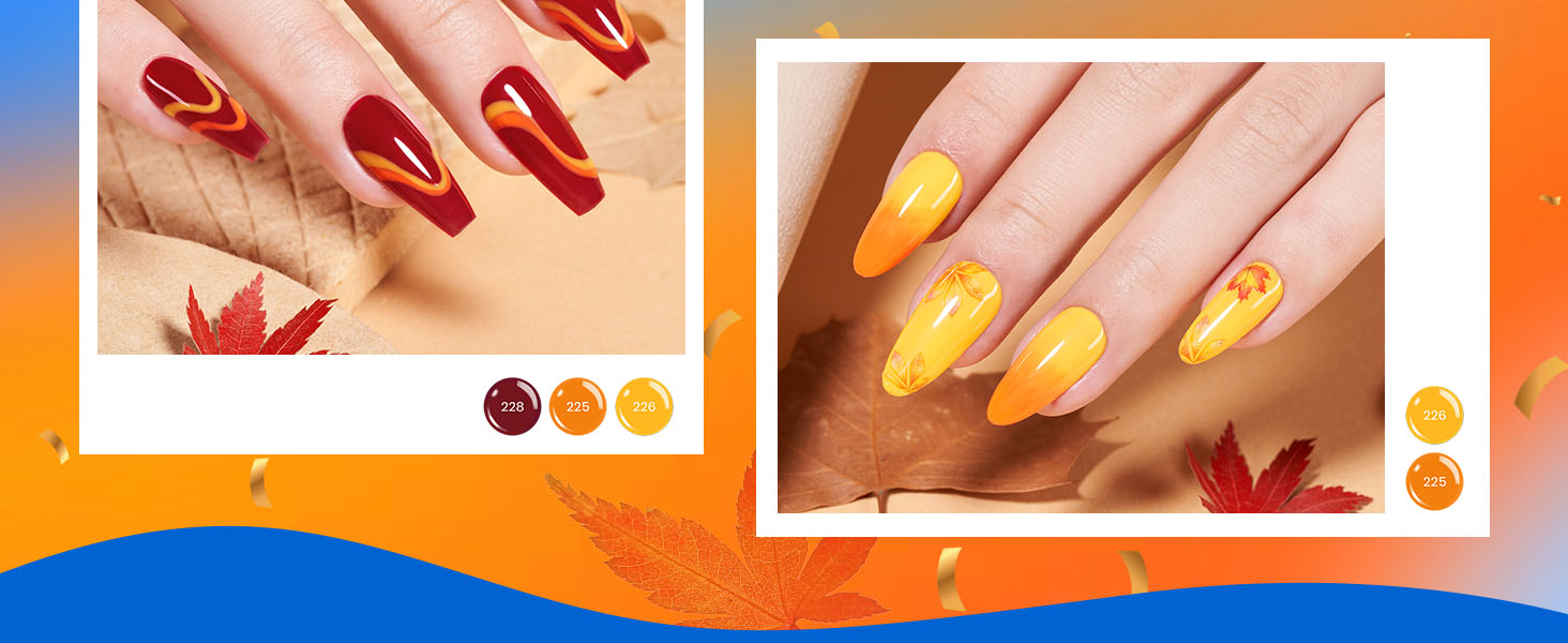 autumn gel nails