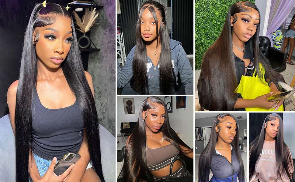 HD Lace Frontal Wigs For Black Women Brazilian Virgin Glueless Wigs Natural Black Color Long Hair