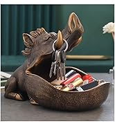CUZOKOLA Large Funny Wild Boar Figurine Animal Candy Bowl for Office Desk Big Mouth,Key Holder Bo...
