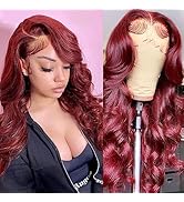 99J Burgundy Lace Front Wigs Human Hair 13X4 99J Wine Red Body Wave Wig for Women Hd Transparent ...
