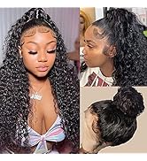 Kbeth 360 Deep Curly Wave HD Transparent Lace Front Wigs Human Hair Brazilian Virgin Curly Wave 3...