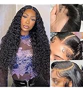 Amanda 13x6 Deep Wave Lace Front Wigs Human Hair Pre Plucked 180% Density 26 Inch HD Deep Wave La...
