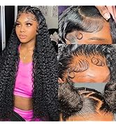 Water Wave Lace Front Wigs Human Hair 13x6 Full Frontal HD Transparent Human Hair Lace Front Wigs...