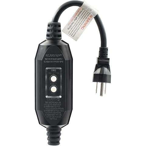 ELEGRP G1215CM G20CMR Patented Auto-Monitoring GFCI Replacement Plug Inline Assembly, Manual Reset 15 Amp Grounded 3 Wires 3-Prongs for Power Tools, Lawn Equipment etc, UL Listed, 1 Pack, Black