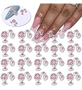 𝟮𝟬 𝗣𝗰𝘀 Kawaii Cute Head Nail Charms - BHLFRH Silver Pink Head Nail Charms for Acrylic Nails ...