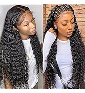 Kbeth Lace Front Wigs Human Hair Water Wave Lace Closure Wigs, 150% Density Brazilian Virgin Huma...