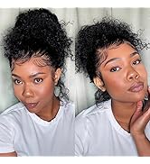Alidiamond ‌Kinky Curly Wig 360 Lace Front Wigs Human Hair 16 Inch HD Transparent Lace Jerry Curl...