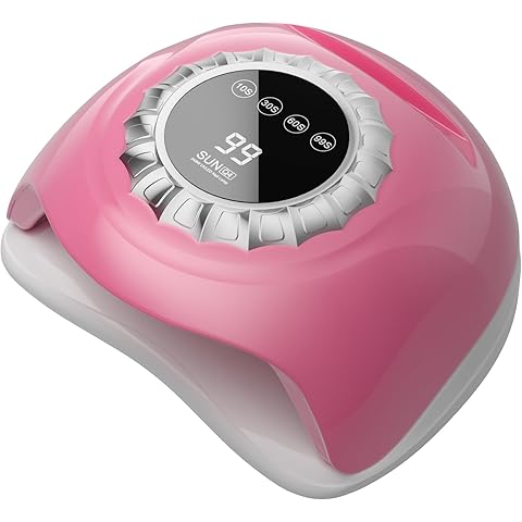 Pink UV LED Nail Lamp – Elegant Touch Screen Nail Dryer with 4 Timer Settings, Deta...