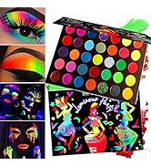 Afflano Neon Eyeshadow Palette Colorful High Pigmented 35 Color,Blendable Bright Rainbow Eyeshado...