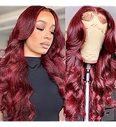 Burgundy Lace Front Wigs Human Hair 99j 13x4 Body Wave Glueless Transparent Hd Invisible Lace Fro...