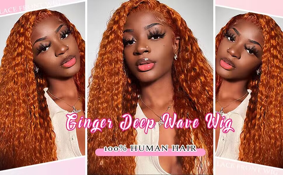 Ginger Orange Lace Front Wigs Human Hair
