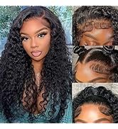 Water Wave Lace Front Wigs Human Hair 13x6 Full Frontal HD Transparent Human Hair Lace Front Wigs...
