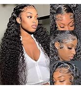 htsly 5x5 Hd Lace Closure Wigs Human Hair Water Wave 5x5 Lace Closure Wigs for Women 180 Density ...