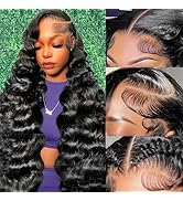 Dewyigs 30 Inch 13x6 Lace Front Wigs Human Hair Body Wave Human Hair Wig HD Transparent Lace Fron...