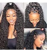 Kbeth 22'' Full Lace 360 Deep Curly Wave Wig HD Transparent 360 Lace Front Wigs Human Hair Brazil...