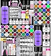 YEVYO Acrylic Nail Kit, 24 Color Glitter Acrylic Powder Monomer Liquid Set, Nail Kit Set Professi...