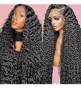 FIONAT 30 Inch Deep Wave Lace Front Wigs Human Hair Pre Plucked 13x6 HD Lace Front Wigs Human Hai...