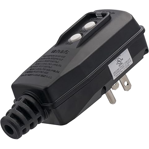 ELEGRP G1215PA G20PASR Patented Auto-Monitoring GFCI Replacement Plug Assembly, Auto Reset 15 Amp Grounded 3 Wires 3-Prongs for Power Pressure Washer, Pool Pump etc, UL Listed, 1 Pack, Black