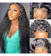 ZLIKE 26inch Wet And Wavy 13x6 Transparent Lace Front Wigs Human Hair Water Wave HD Lace Frontal ...