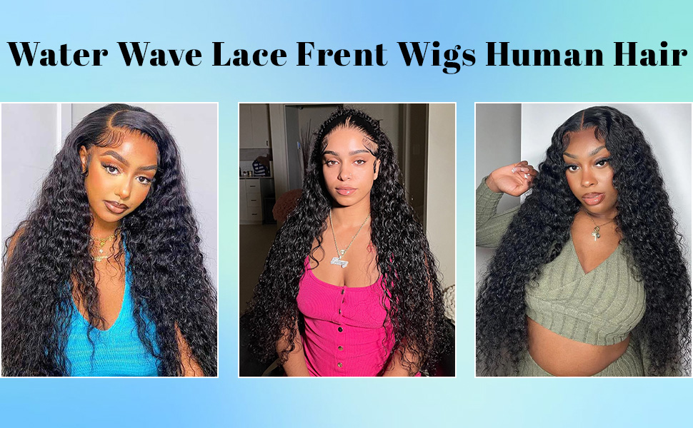 water wave lace front wigs human hair