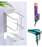 WAYASI Hair Dryer Straightener Holder Blow Dryer Holder for Bathroom, Adhesive Curling Iron Holde...
