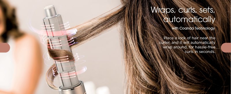 Wraps, curls, sets, automatically Place a lock of hair near the curler, and it will automatically