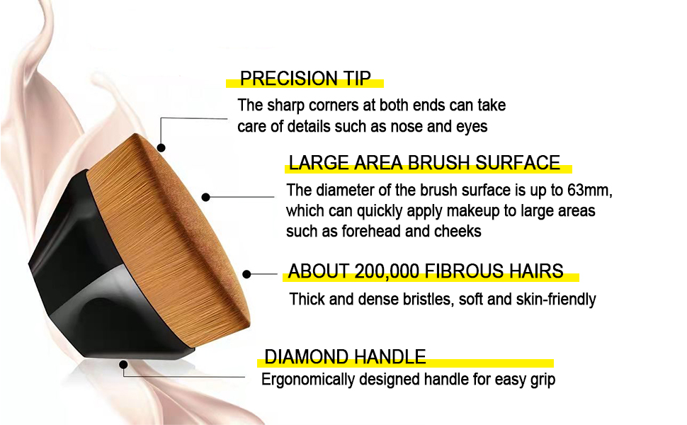 Velour Triangle Powder Puff And Flat Top Hexagon Kabuki Foundation Brush for Face Makeup