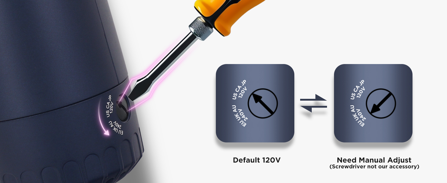 dual voltage hot air brush