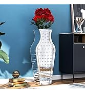 SHYFOY Extra Large Tall Floor Vase Mirrored Silver Crystal Decorative Tall Vases for Floor Decor,...