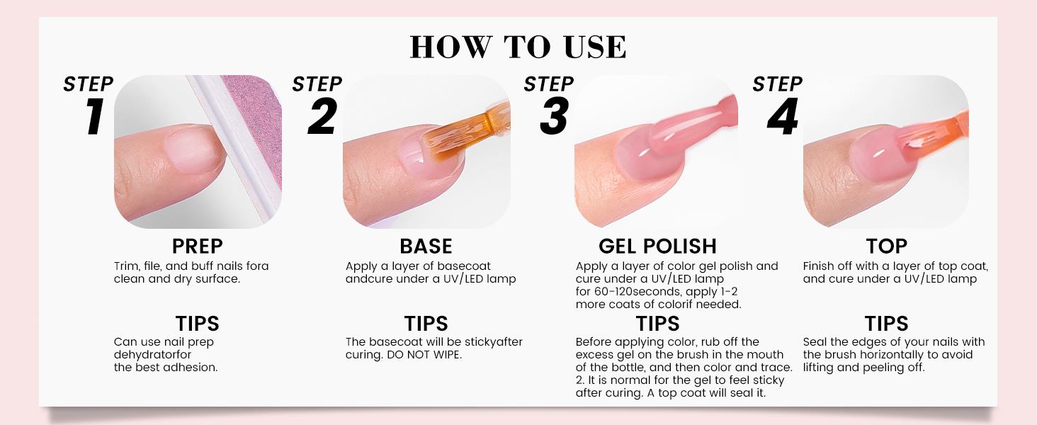 gel nail polish set kit for beginners quick dry french tip vegan cruelty-free