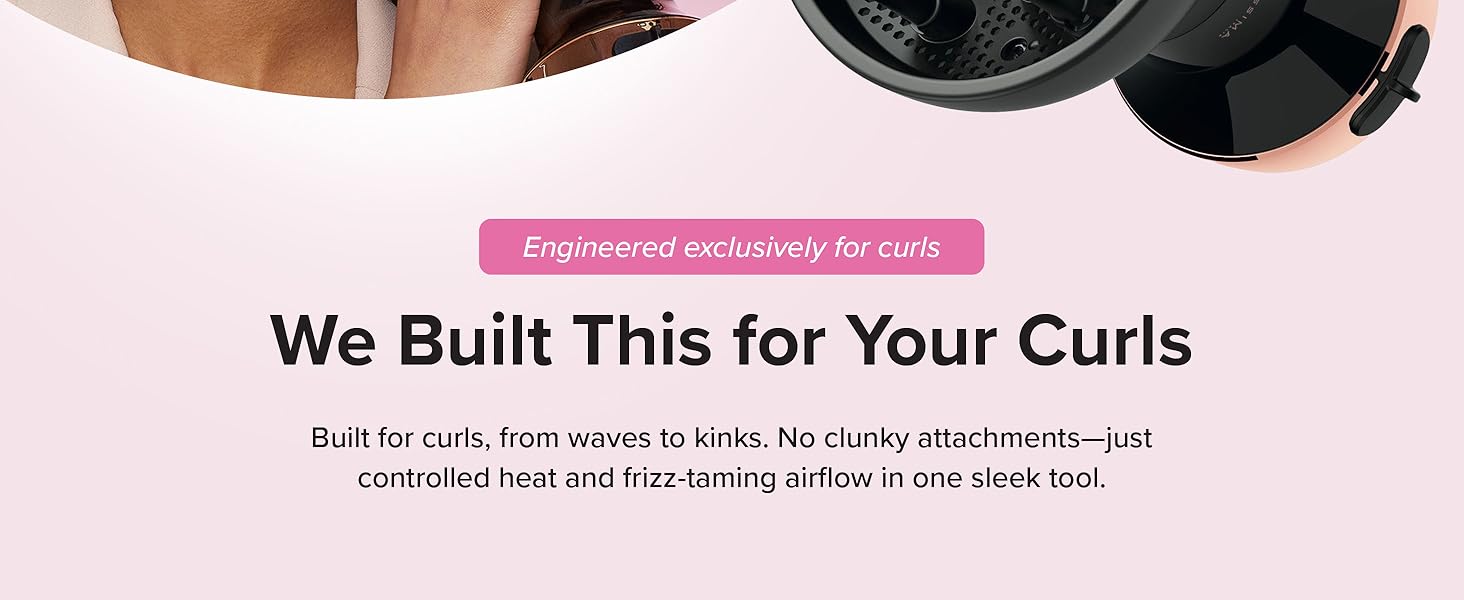 diffuser hair dryer for curly hair ceramic ionic blow dryer portable travel waves coils styling